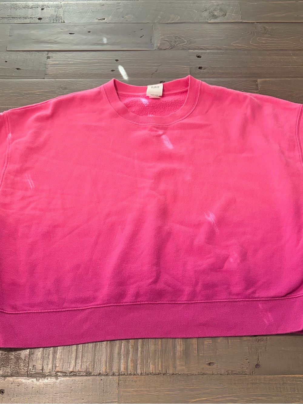 Victoria’s Secret PINK Hot Pink Short Sleeve Sweatshirt Size M
